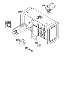 Exhaust Group Diagram and Parts List for 261D02-0003-01 200000 - 399999 Briggs and Stratton Engine